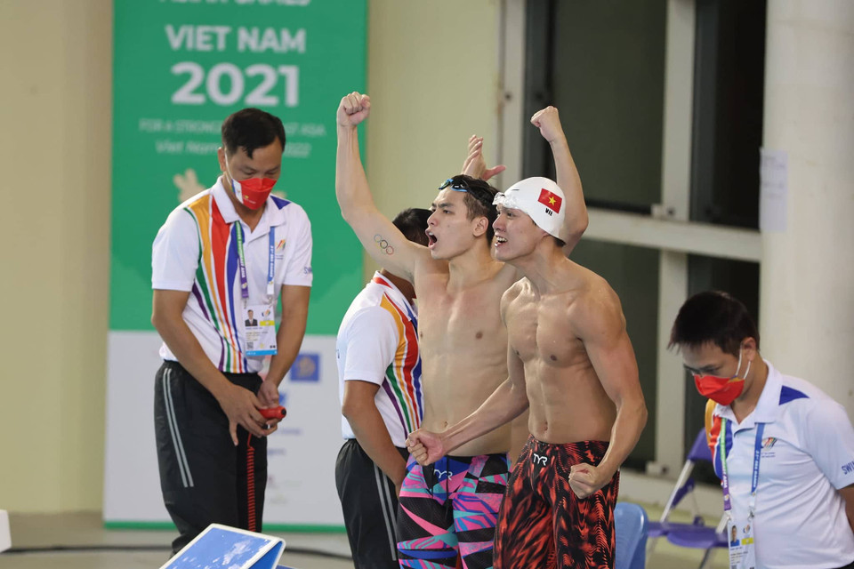 Các kình ngư Việt Nam đã đánh bại được hai đối thủ cạnh tranh đến từ Malaysia và Singapore. (Ảnh: Hải An/Vietnam+)