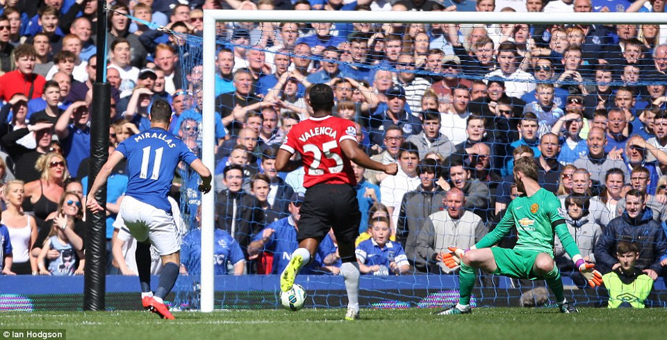 Đến phút 75, Kevin Mirallas phá bẫy việt vị...