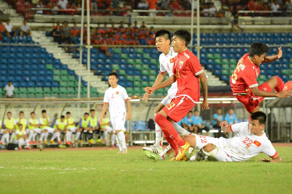 ... trước một U19 Myanmar quyết tâm giành chiến thắng rất cao. (Nguồn: MFF)