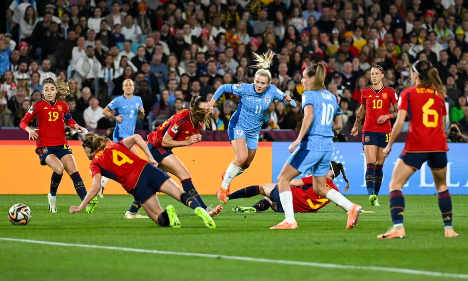 Trận chung kết World Cup Nữ giữa Tây Ban Nha và Anh trên Sân Australia đã diễn ra hấp dẫn và kịch tính. (Nguồn: AAP)