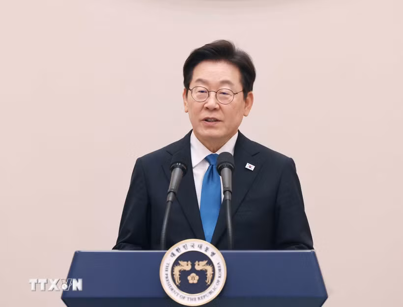 Tổng thống Hàn Quốc Lee Jae Myung chuẩn bị công du Nhật Bản và Mỹ. (Ảnh: Thống Nhất/TTXVN)