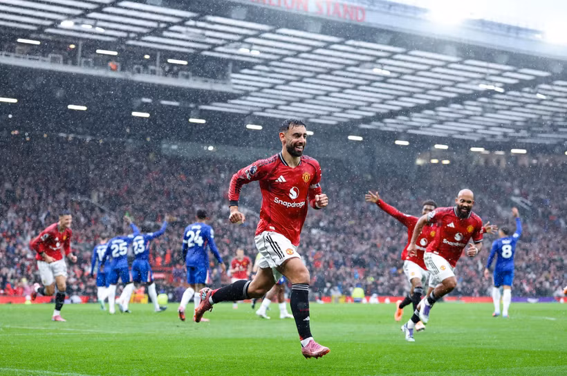 Bruno ghi bàn giúp Manchester United chiến thắng. (Nguồn: Getty Images)
