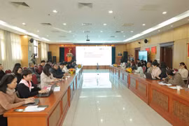Hội thảo "Chiến lược Dữ liệu Quốc gia-Kết nối mạng lưới cố vấn khởi nghiệp toàn cầu" diễn ra ngày 23/12. (Ảnh: Vietnam+)