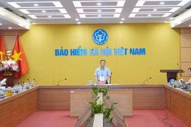Bảo hiểm xã hội Việt Nam họp Ban Chỉ đạo về Phát triển khoa học, công nghệ, đổi mới sáng tạo, chuyển đổi số và Đề án 06, ngày 16/4. (Ảnh: BHXH/Vietnam+)