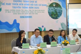 Chương trình Chia sẻ về phát triển bền vững với các cơ quan truyền thông lần thứ 8 liên tiếp với chủ đề "Tăng cường quản trị, bảo tồn tài nguyên nước vì mục tiêu phát triển bền vững và thích ứng hiệu quả với biến đổi khí hậu," ngày 16/9. (Ảnh: Vietnam+)