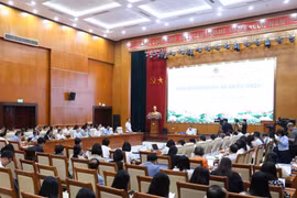 Họp báo thường kỳ quý 1 do Bộ Tài chính tổ chức ngày 9/4. (Ảnh: BTC/Vietnam+)