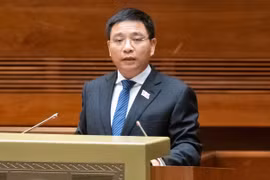 Bộ trưởng Bộ Tài chính Nguyễn Văn Thắng đã trình bày Tờ trình dự thảo Nghị quyết của Quốc hội về Trung tâm tài chính quốc tế tại Việt Nam. (Ảnh: CTV/Vietnam+)