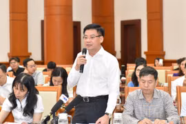 Ông Hoàng Văn Thu chia sẻ thông tin nâng hạng thị trường chứng khoán theo tiêu chuẩn MSCI, hướng tới phát triển bền vững và ổn định. (Ảnh: Vietnam+)