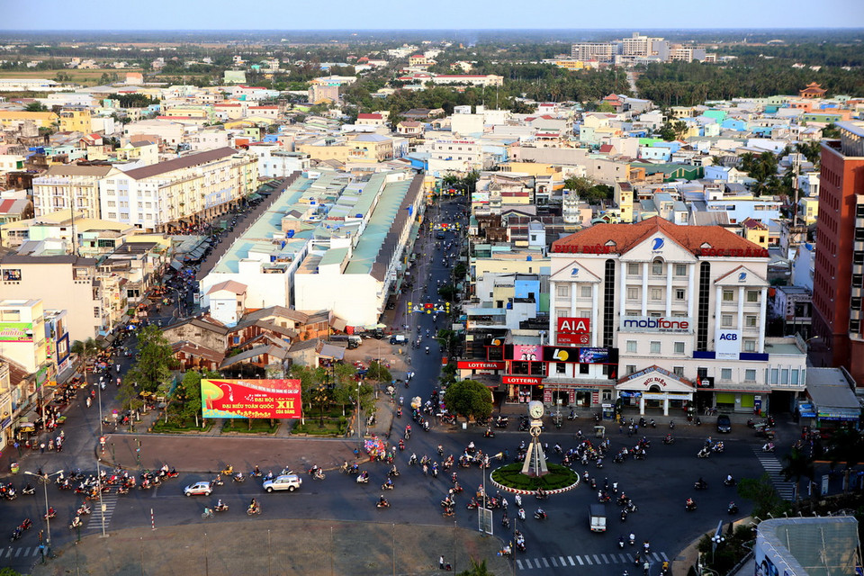 Một góc thành phố Sóc Trăng (tỉnh Sóc Trăng). (Ảnh: Huy Hùng/TTXVN)