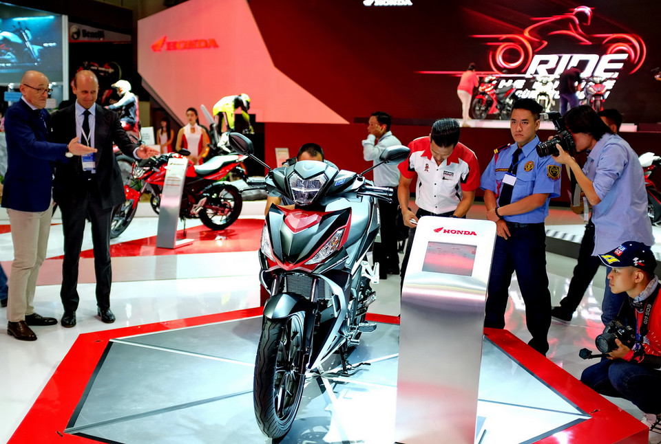 Từ ngày 7/4 đến 10/4/2016, tại thành phố Hồ Chí Minh, diễn ra Triển lãm môtô, xe máy Việt Nam 2016 (Vietnam Motorcycle Show). (Ảnh: Thế Anh/Vietnam+) 