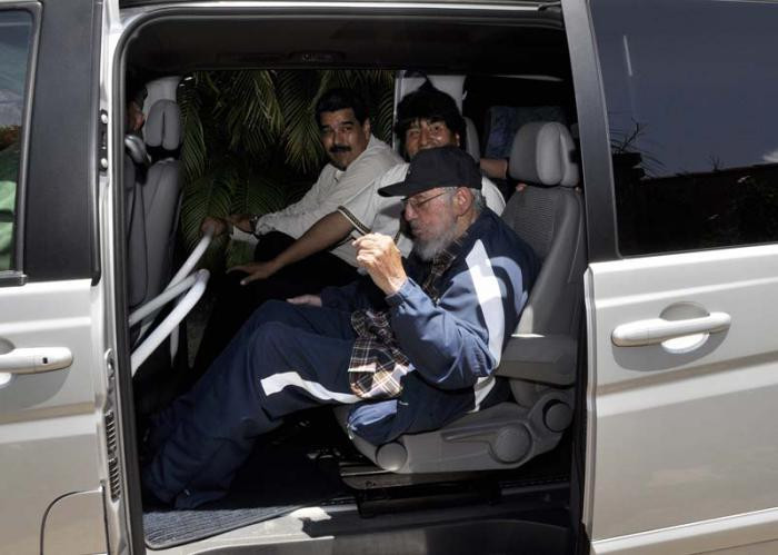 Tổng thống Maduro và Morales đã tới Cuba để chúc mừng sinh nhật Lãnh tụ Fidel Castro. (Nguồn: granma.cu)