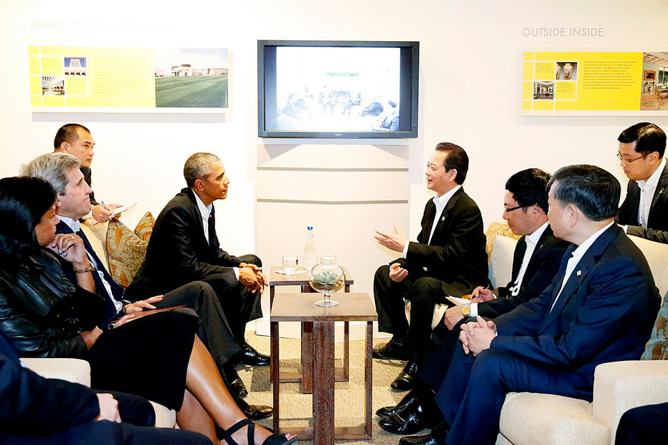 Thủ tướng Chính phủ Nguyễn Tấn Dũng gặp Tổng thống Hoa Kỳ Barack Obama. (Ảnh: Đức Tám/TTXVN)