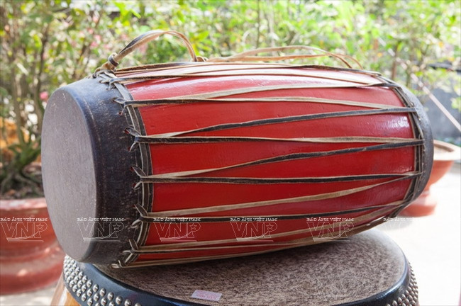 Trống thành phẩm của làng trống Bình An. (Ảnh: Lê Minh)