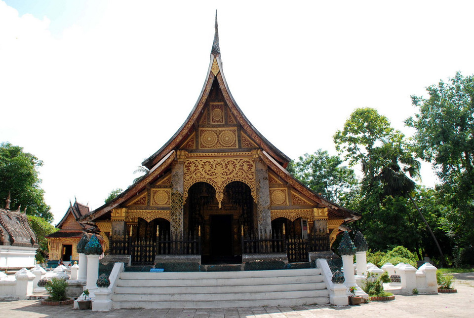 Kiến trúc của chùa tại Luang Prabang khá đa dạng và độc đáo. (Ảnh: Phạm Kiên/Vietnam+)