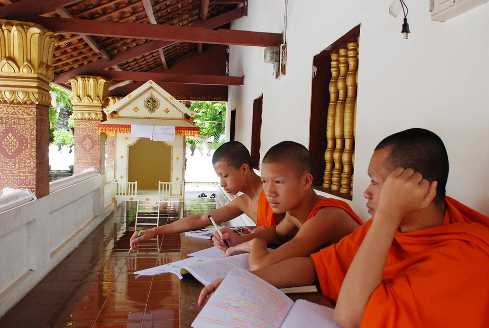 Chùa là một trong những “đặc sản” văn hóa, tạo nên vẻ đẹp riêng có của Luang Prabang. (Ảnh: Phạm Kiên/Vietnam+)