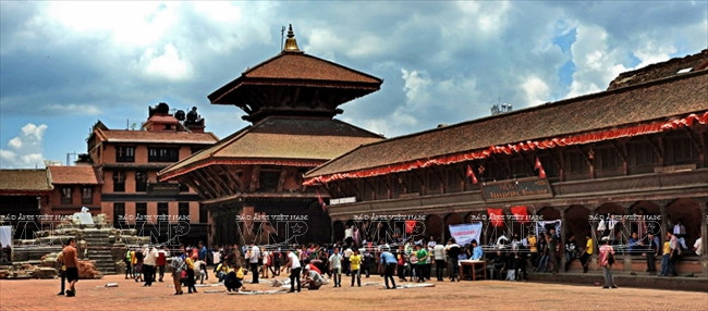 Đền thờ ở Kathmandu Durbar Square được xây từ thế kỷ thứ 17. (Nguồn: Báo ảnh Việt Nam)