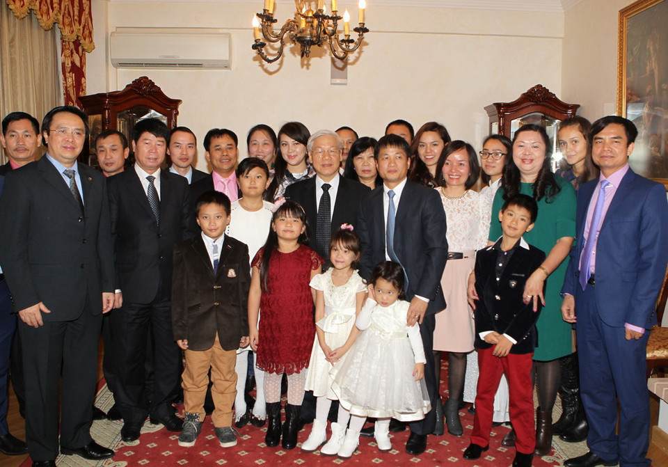 Tổng Bí thư Nguyễn Phú Trọng tiếp đại diện cộng đồng người Việt (Ảnh: Trí Dũng) 