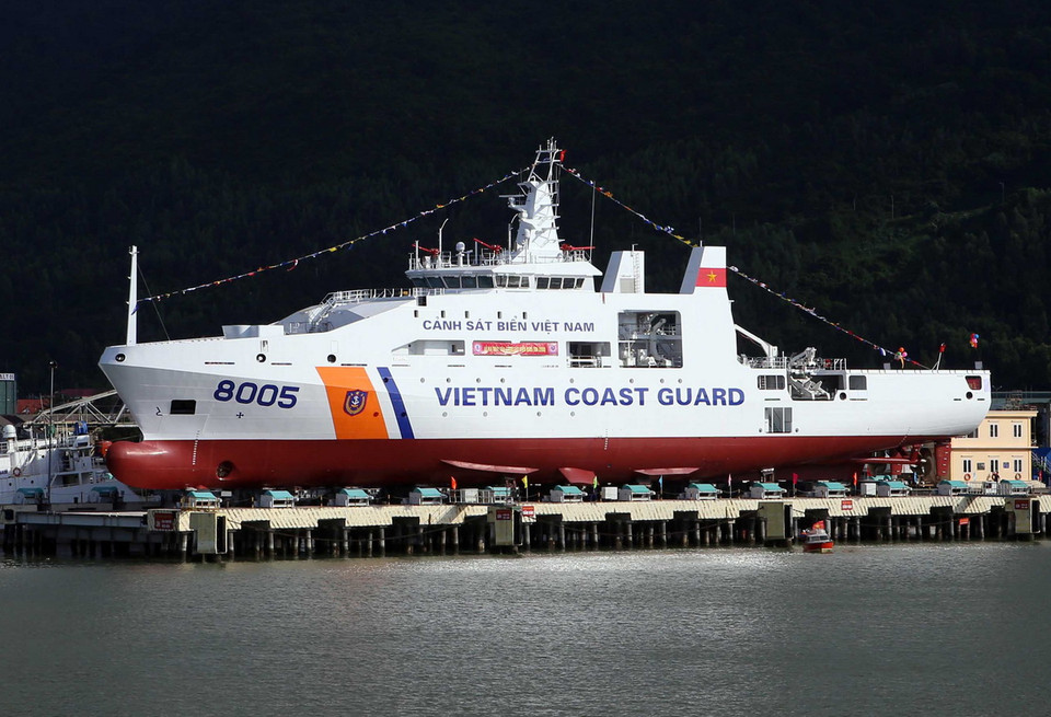 Đây là con tàu thứ 2 trong loạt tàu đa năng DN 2000 do Tổng công ty Sông Thu đóng mới. (Ảnh: Trần Lê Lâm/TTXVN)