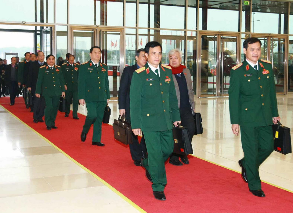 Các đại biểu đến dự Đại hội (Sáng 25/1/2016). (Ảnh: TTXVN)