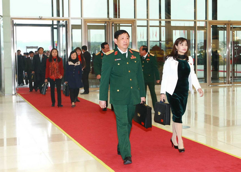 Các đại biểu đến dự Đại hội (Sáng 25/1/2016). (Ảnh: TTXVN)