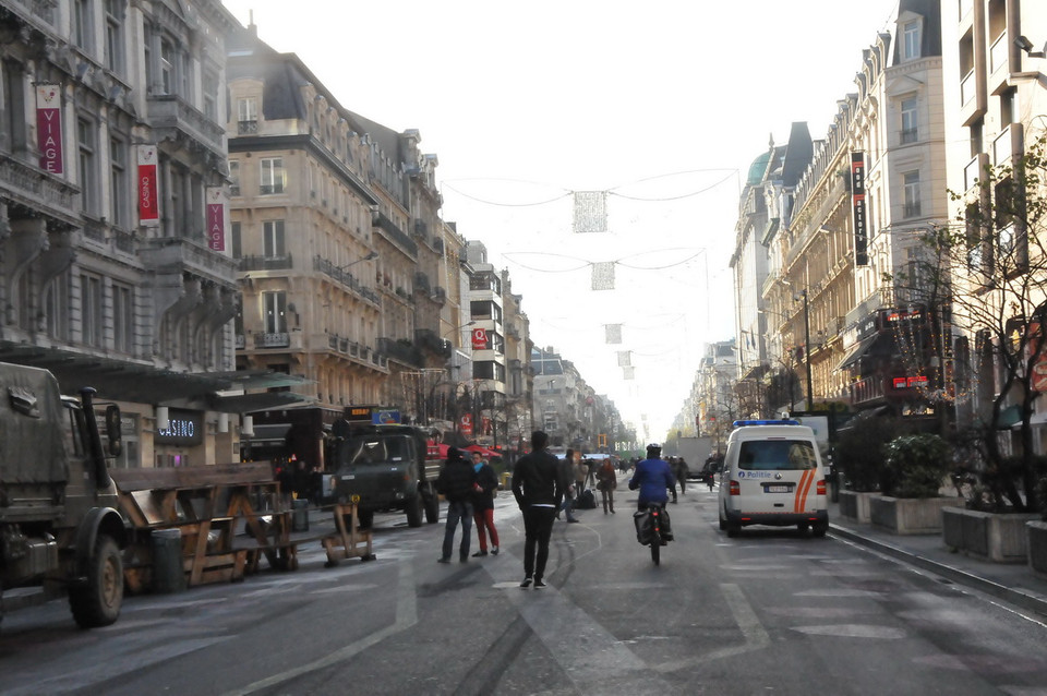 Các cửa hàng ở Brussels ngừng hoạt động trong những ngày giới nghiêm. (Hương Giang/Vietnam+)