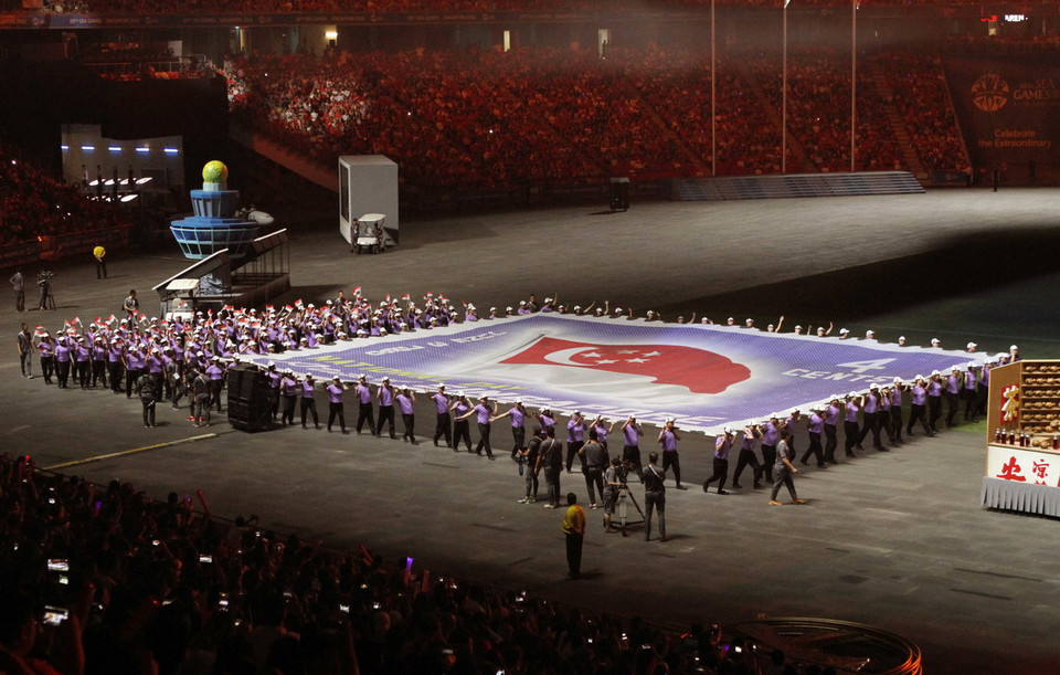 Một tiết mục nghệ thuật biểu diễn tại lễ bế mạc. (Ảnh: Quốc Khánh/TTXVN)