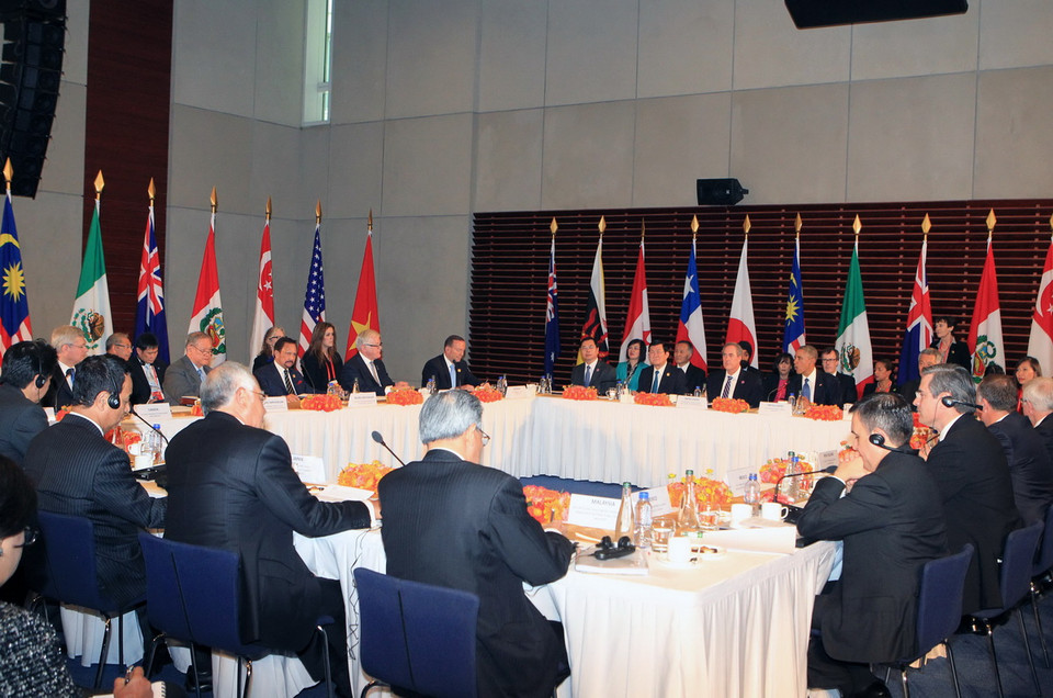 Chủ tịch nước Trương Tấn Sang dự Cuộc gặp Cấp cao Hiệp định Đối tác Kinh tế Chiến lược xuyên Thái Bình Dương (TPP). (Ảnh: Nguyễn Khang/TTXVN)