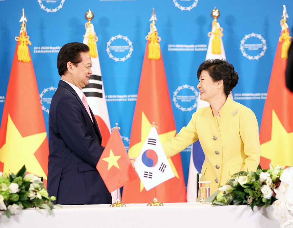 Thủ tướng Nguyễn Tấn Dũng với Tổng thống Park Geun-hye. (Ảnh: Đức Tám/TTXVN)