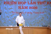 Thủ tướng Lê Minh Hưng, Trưởng Ban Chỉ đạo chủ trì Phiên họp lần thứ ba của Ban Chỉ đạo về phát triển khoa học, công nghệ, đổi mới sáng tạo, chuyển đổi số và Đề án 06. (Ảnh: Dương Giang/TTXVN)