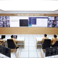 Trung tâm điều khiển giao thông thông minh Hà Nội. (Ảnh: Phạm Kiên/TTXVN)