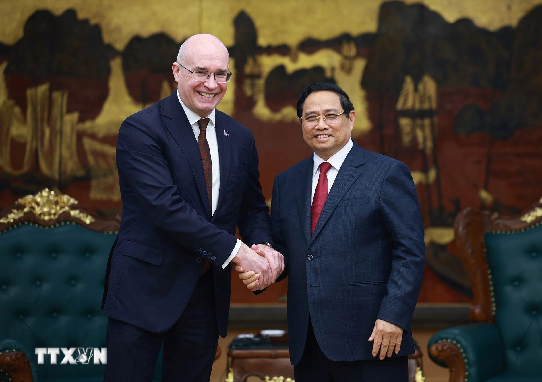 Thủ tướng Phạm Minh Chính tiếp Tổng giám đốc Hãng thông tấn TASS Nga Andrey Kondrashov