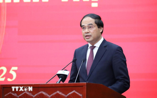 Ny sekretær for Thai Nguyen provinsielle partikomité, periode 2025–2030. Trinh Xuan Truong taler på konferansen. (Foto: Thu Hang/VNA) ttxvn-ong-trinh-xuan-truong-2.jpg