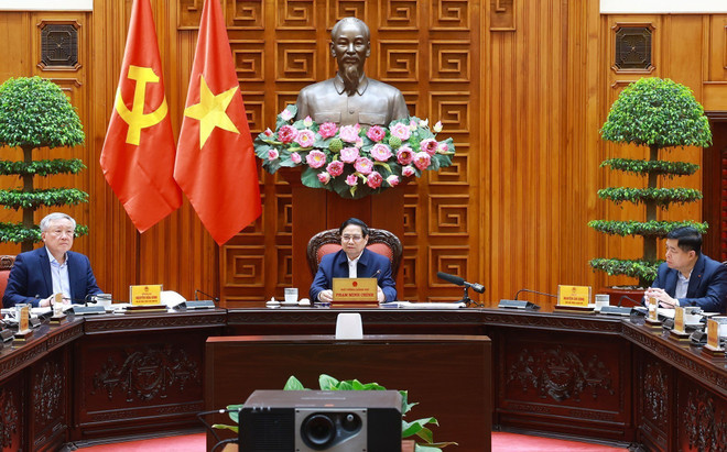 Thủ tướng Phạm Minh Chính chủ trì cuộc họp với các bộ, ngành để tháo gỡ khó khăn, vướng mắc các dự án. (Ảnh: Dương Giang/TTXVN) thu-tuong-go-kho-du-an-2.jpg