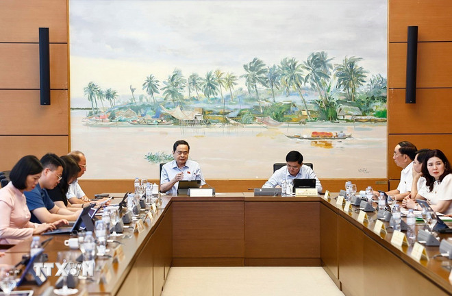 Chủ tịch Quốc hội Trần Thanh Mẫn, đại biểu Quốc hội tỉnh Hậu Giang phát biểu. (Ảnh: Doãn Tấn/TTXVN) ttxvn-hop-quoc-hoi-1.jpg