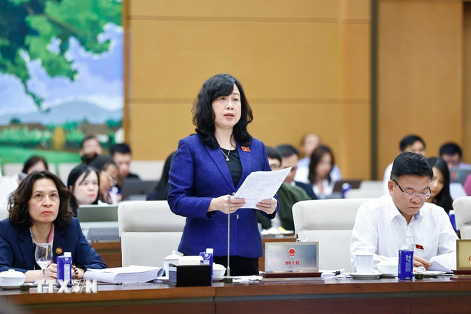 Ministrul Sănătății, Dao Hong Lan, vorbește. (Foto: Doan Tan/VNA) ttxvn-thuong-vu-quoc-hoi-2.jpg