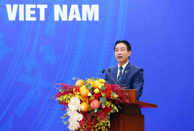 Phó Chủ nhiệm Văn phòng Chủ tịch nước Phạm Thanh Hà phát biểu và công bố Quyết định về đặc xá năm 2025 (đợt 2/9/2025) của Chủ tịch nước. (Ảnh: Phạm Kiên/TTXVN) quyet-dinh-dac-xa-3.jpg