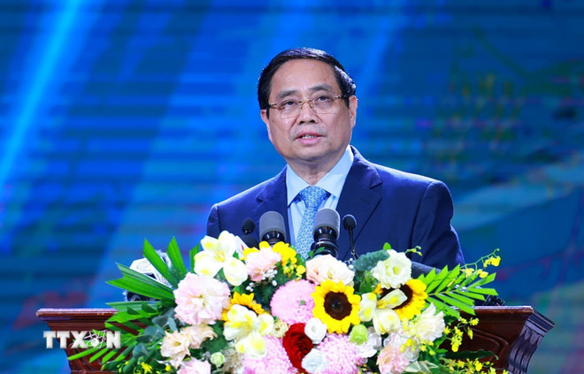 Ο Πρωθυπουργός Φαμ Μινχ Τσινχ μιλά στην 5η Τελετή Απονομής Εθνικών Βραβείων Τύπου για την Καταπολέμηση της Διαφθοράς, τη Σπατάλη και την Αρνητικότητα, 2024-2025. (Φωτογραφία: Duong Giang/VNA) ttxvn-thu-tuong-giai-bao-chi-chong-tham-nhung-1.jpg