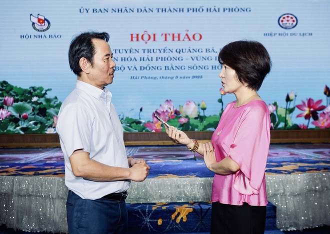 Nhà báo Nguyễn Anh Tú, Chủ tịch Hội Nhà báo thành phố Hải Phòng cho rằng công nghệ thay đổi, Luật Báo chí cần đổi mới để song hành. (Ảnh: TTXVN phát) luat-bao-chi-2.jpg