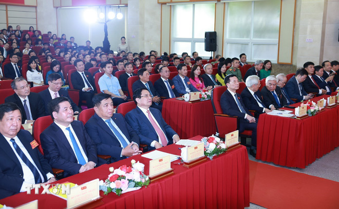 Thủ tướng Phạm Minh Chính dự và chỉ đạo Đại hội. (Ảnh: Dương Giang/TTXVN) ttxvn-thu-tuong-bo-khoa-hoc-cong-nghe-2.jpg