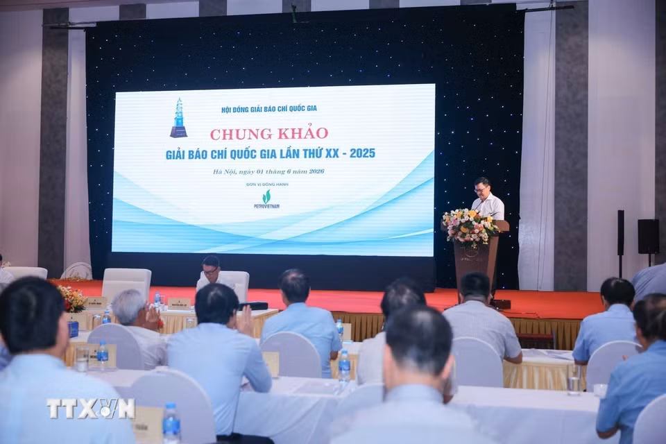 Quang cảnh lễ bế mạc chấm Chung khảo Giải báo chí Quốc gia lần thứ 20. (Ảnh: Hoàng Hiếu/TTXVN)