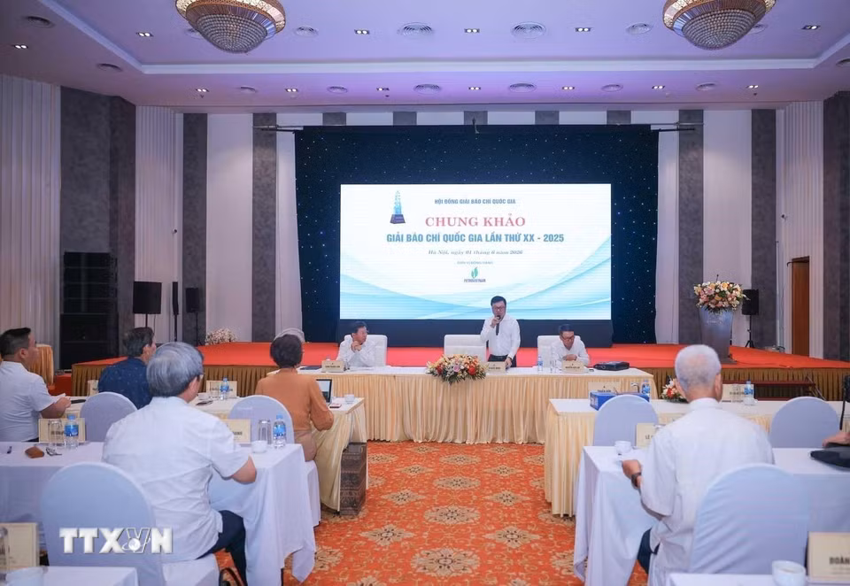 Quang cảnh lễ bế mạc chấm Chung khảo Giải báo chí Quốc gia lần thứ 20. (Ảnh: Hoàng Hiếu/TTXVN)