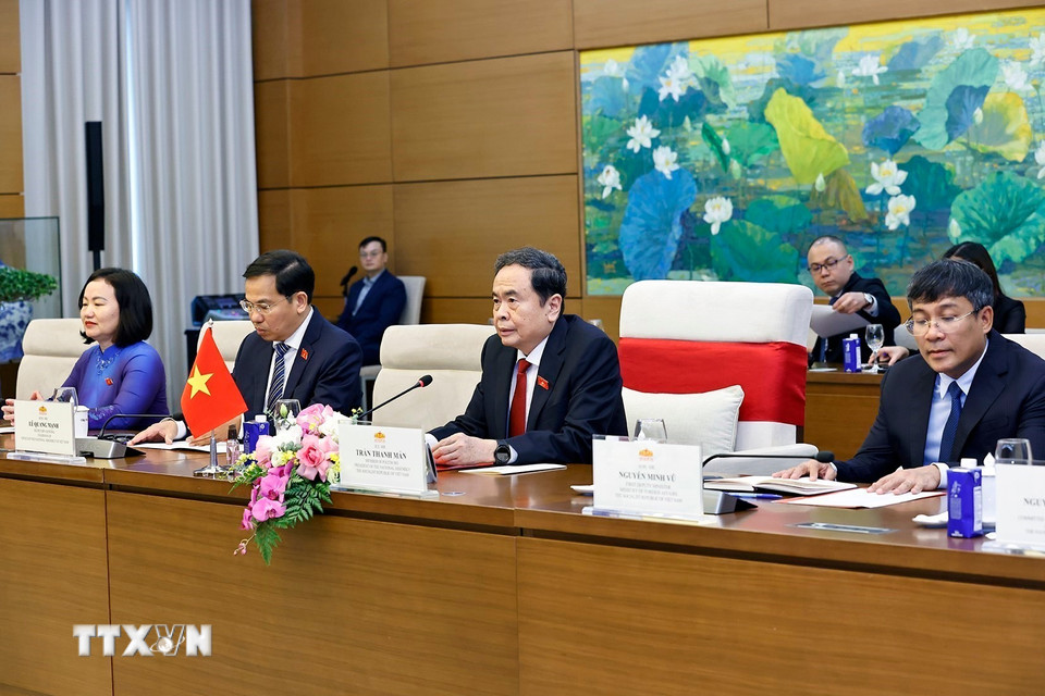 Chủ tịch Quốc hội Trần Thanh Mẫn phát biểu. (Ảnh: Doãn Tấn/TTXVN)