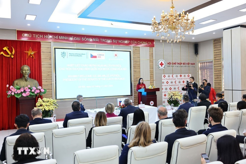 Quang cảnh buổi làm việc. (Ảnh: Minh Đức/TTXVN)