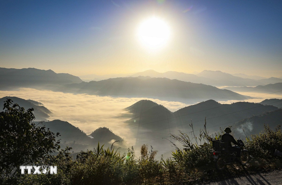 Het poëtische ochtendtafereel in Keo Lom. (Foto: Xuan Tu/VNA)