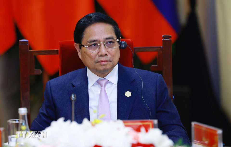 Thủ tướng Phạm Minh Chính phát biểu. (Ảnh: Dương Giang/TTXVN)