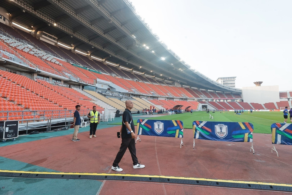 Sân vận động quốc gia Rajamangala nơi diễn ra trận chung kết lượt về ASEAN Cup 2024 giữa Đội chủ nhà Thái Lan và Đội tuyển Việt Nam. (Ảnh: Minh Quyết/TTXVN)