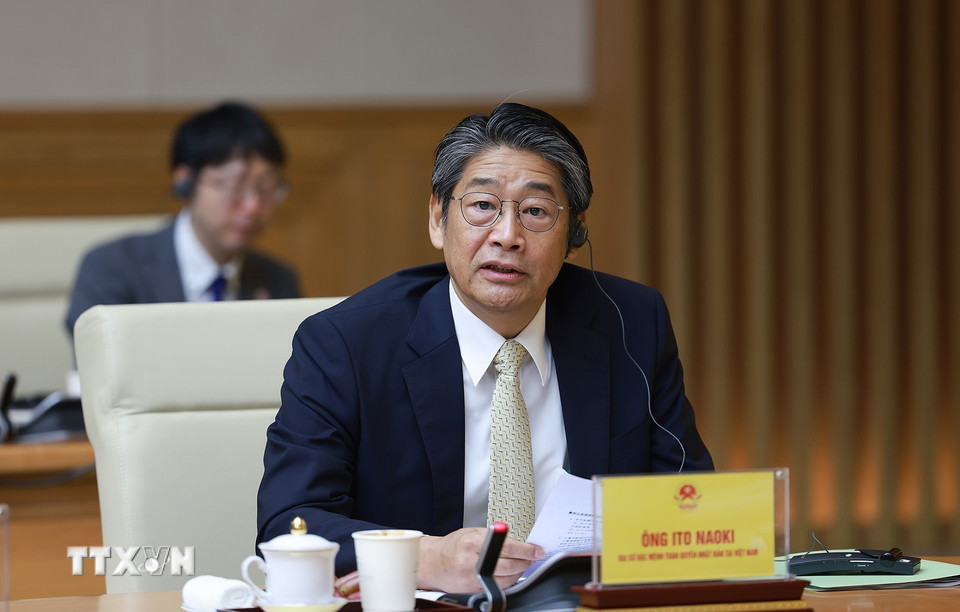 Đại sứ Nhật Bản tại Việt Nam Ito Naoki phát biểu. (Ảnh: Dương Giang/TTXVN)