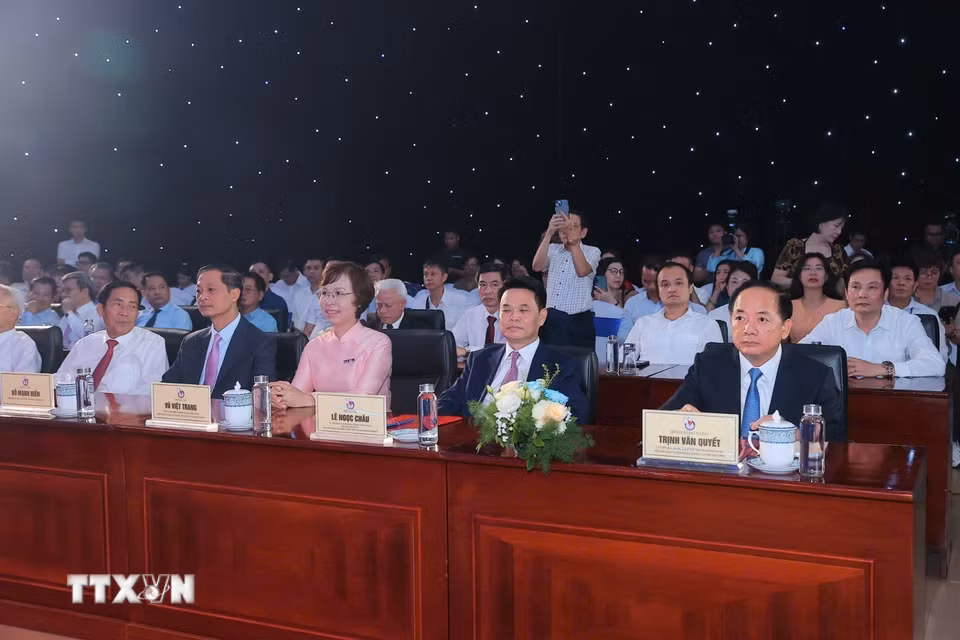 Các đại biểu dự khai mạc Hội báo toàn quốc 2026. (Ảnh: Minh Quyết/TTXVN)