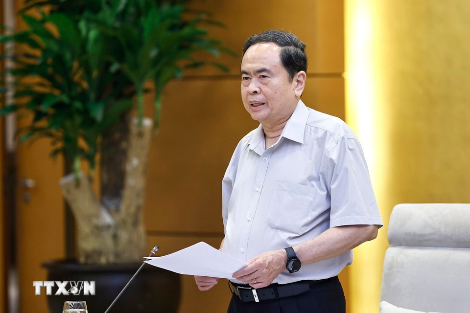 Chủ tịch Quốc hội Trần Thanh Mẫn phát biểu. (Ảnh: Doãn Tấn/TTXVN)