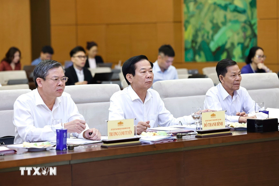 Đại biểu dự cuộc làm việc. (Ảnh: Doãn Tấn/TTXVN)